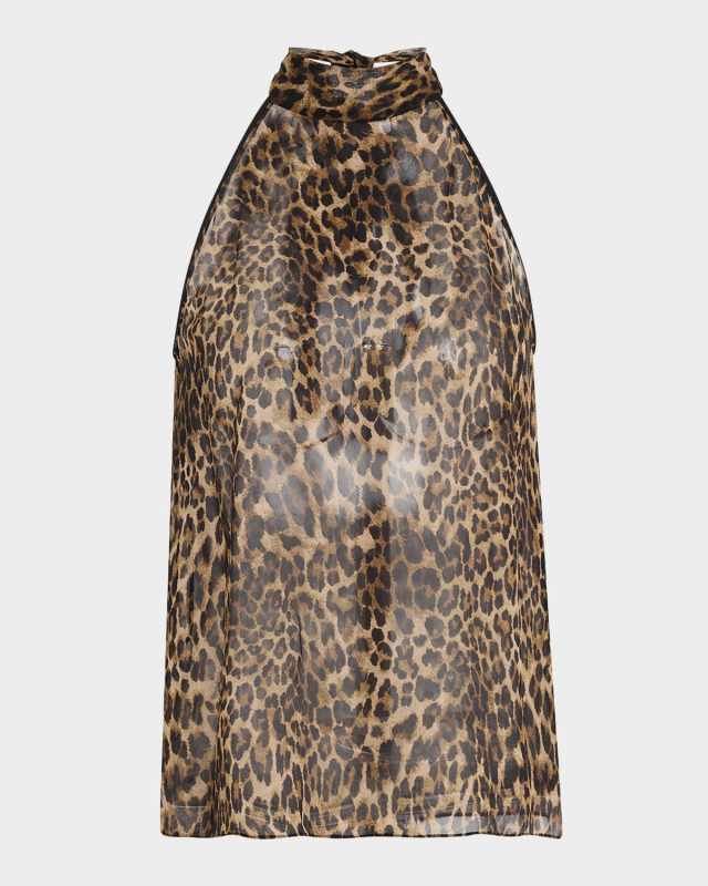 Alla Vintage Leopard Print Halter Top